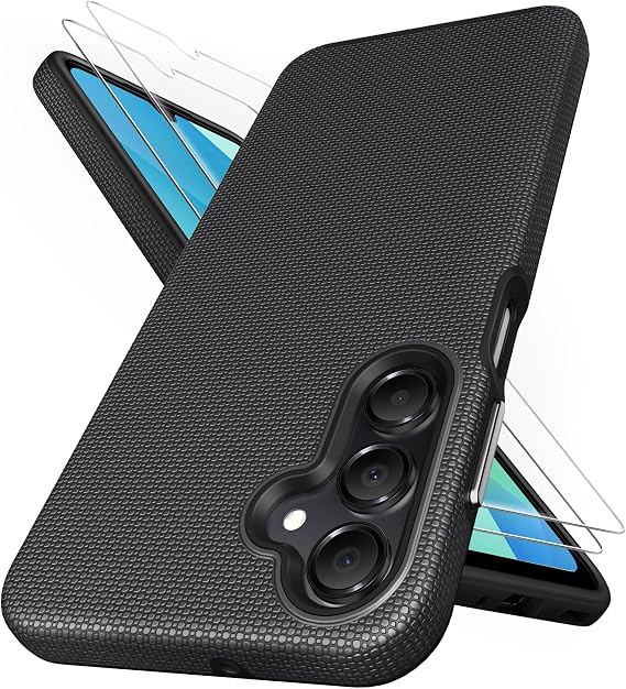 SSLOTSCASE for Samsung Galaxy A16 Phone Case with Screen Protector, Black | [Support Wireless Charging] Slim Rugged Dual Layer Design Full Body Shockproof Case Cover for Galaxy A16