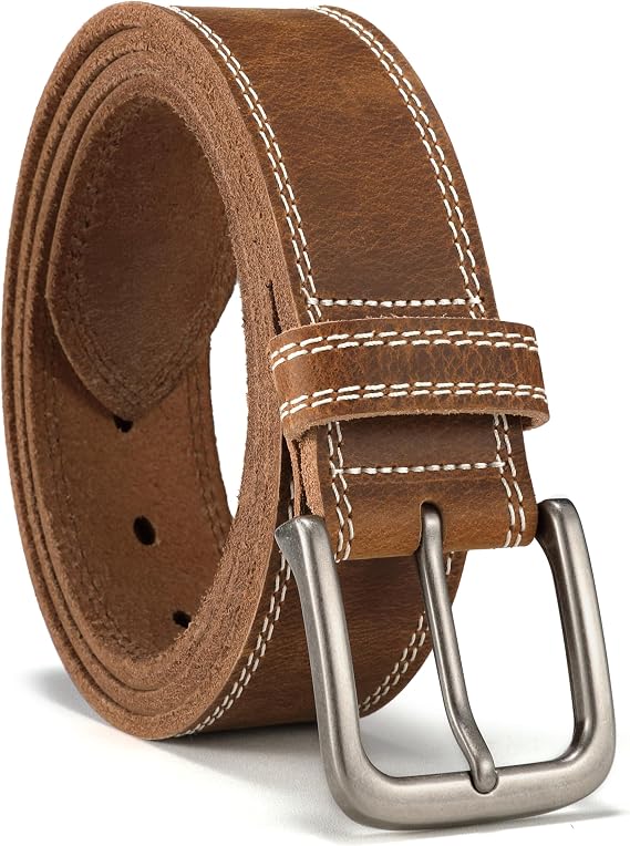 CHAOREN Mens Belts Casual for Jeans - Full-Grain Leather, Durable Cowhide