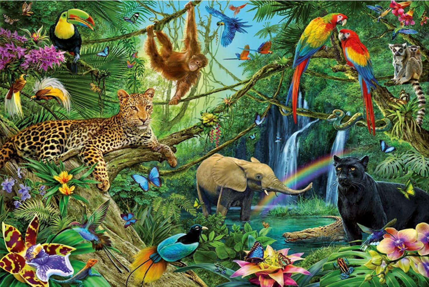 Family Fun Puzzle 1000 Piece Jungle Animal Puzzle Adult Gift | Educational Toy Decorative Painting