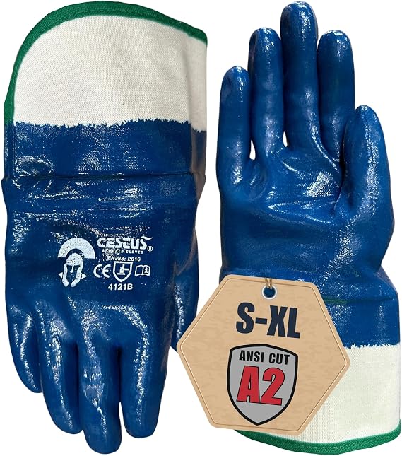 Cestus C20, 12 Pack Fuel Gloves, Nitrile Coated, Chemical Resistant