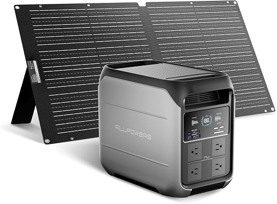 ALLPOWERS P1800 1800W Portable Power Station with 100W Solar Panel, 1024Wh