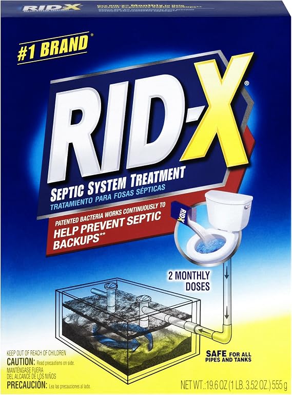 Rid-X Septic Tank System Treatment Powder, 19.6 Ounce