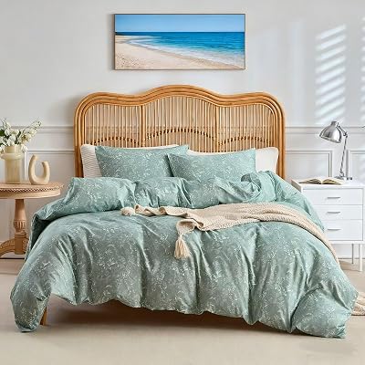 All Season Floral Comforter Sets Twin XL 1 Comforter and 2 Pillowcases Sage Boho Rustic Farmhouse Fall Bedding Set for Bedroom Fluffy Lightweight Microfiber Prewashed Bed Sets 3 Pieces
