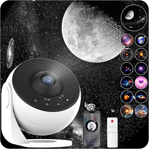 Galaxy Projector Pro Sound Machine, Upgraded 13 in 1 HD Image Star Projector, Planetarium Projector for Kids Adults, Night Light Led Nebula Space Projector, White Noise, Bluetooth Speaker, Remote