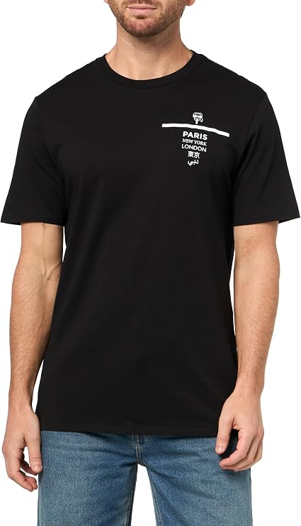 Karl Lagerfeld Men's Short Sleeve Karl Logo Crewneck Regular Fit T-Shirt