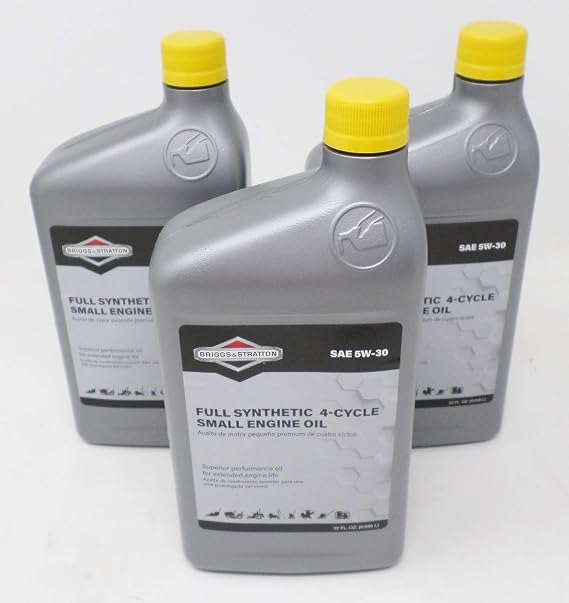 Briggs and Stratton 100074 Pack of (3) 1-Quart 5W-30 Synthetic Oil