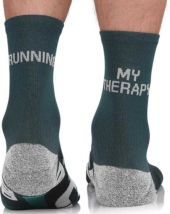 TODO Running Socks with Funny Inscription RUNNING RAID CREW Trail Running Socks for Men, Women. Breathable Runners Socks