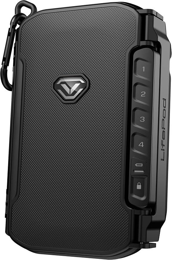 VAULTEK LifePod X Micro Weatherproof Electronic Lockbox Secure Travel Case Sturdy Mini Portable Case with Backlit Keypad Discreet Black