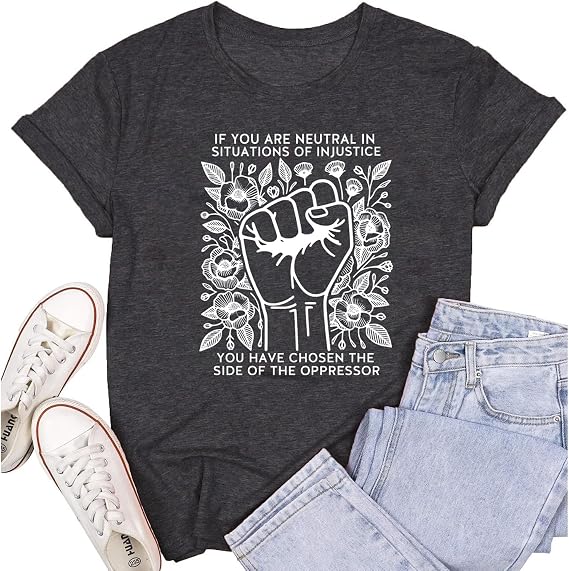 SUWATOIN Equality Shirts for Women Human Rights Tee Tops Social Justice Quote Tshirts Ruth Bader Ginsburg RBG Shirt