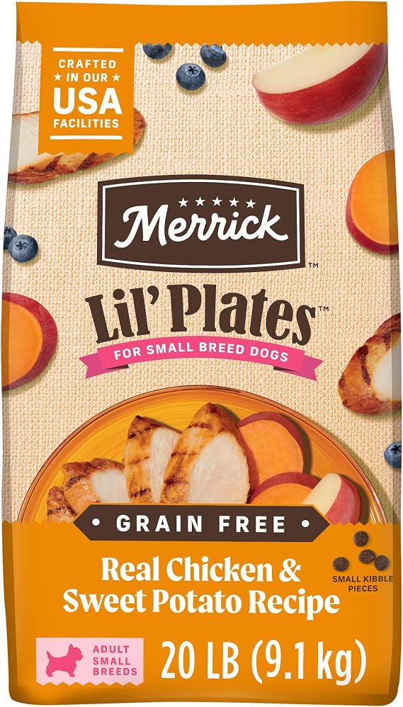 Merrick Lil Plates Premium Grain Free Dry Dog Food For Small Dogs, Real Chicken And Sweet Potato Kibble - 20.0 lb. Bag