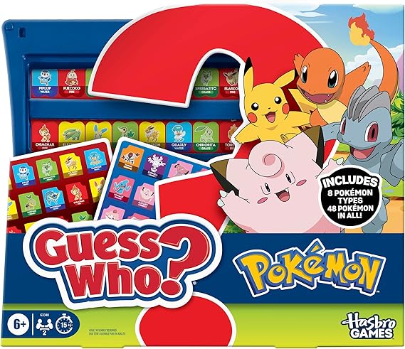Guess Who? Pokemon Edition Game | 48 Pokemon | Fun Kids Board Games for Families | 2 Players | 15 Mins. | Travel Friendly | Ages 6+