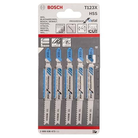 BOSCH Bosch T 123 X Dekupaj Testere Bıçağı Metal-Kademeli Artan Dişli