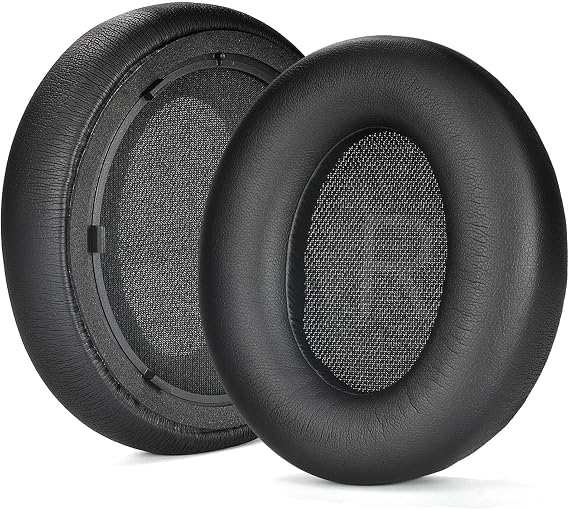 Ear Pads Replacement Cushions for soundcore by Anker Space Q45 Adaptive Noise Cancelling Headphones, Protein Leather Memory Foam Black Space Q45 Earpads Cups