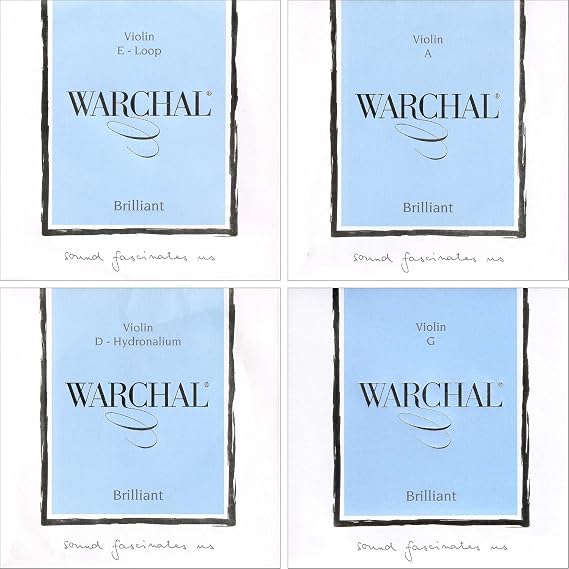 Warchal Brilliant 4/4 Violin String Set - Loop End E - Hydronalium D - Medium