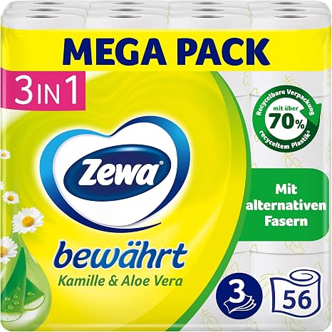 Zewa Proven Chamomile and Aloe Vera 7 x 8 Rolls