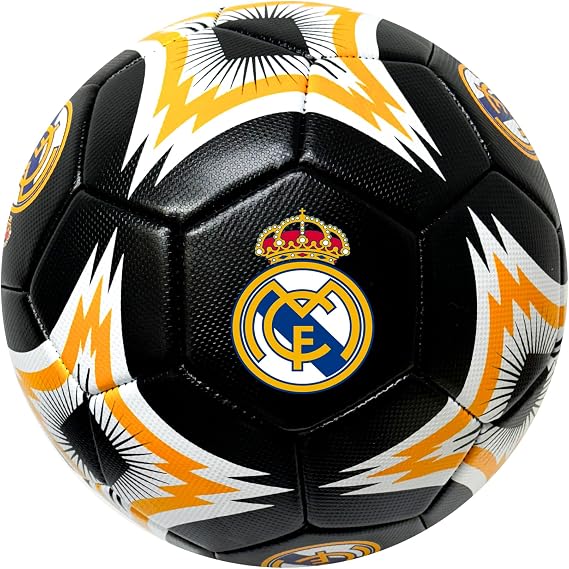 Icon Sports Real Madrid Soccer Black Ball - Size 5, 4, and Mini Size 2 Skill Ball, Licensed R. Madrid Merchandise