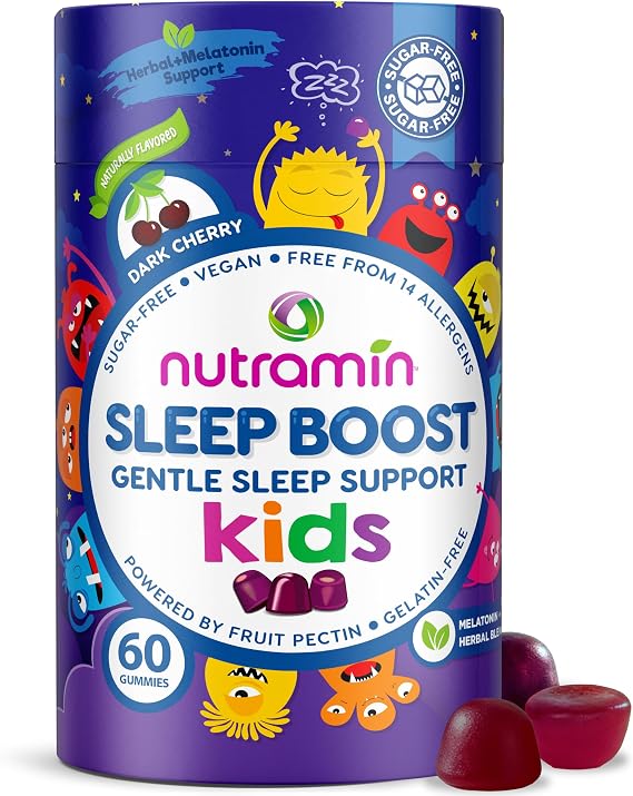 NUTRAMIN Kids Herbal Melatonin Gummies, 2.5 mg, Sugar-Free, 60 Count