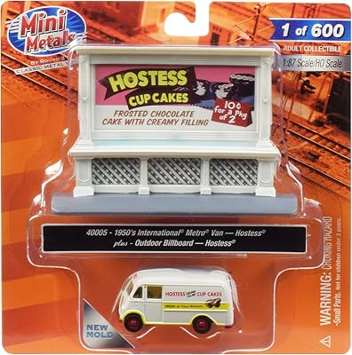 1950 International Metro Van White with Outdoor Billboard Hostess 187 HO Scale Model by Classic Metal Works 40005
