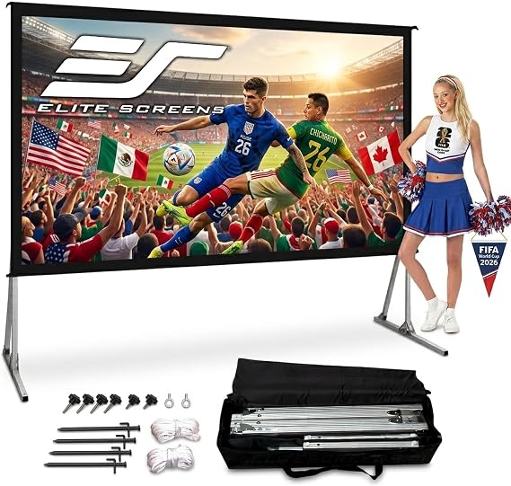 Elite Screens 120-INCH Projector Screen|Outdoor Indoor Movie Screens|16:9 Freestanding Portable Foldable ProjectionStand|Home Theater, OMS120H2