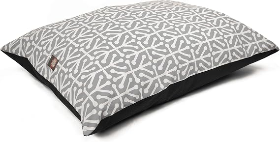 Majestic Pet Rectangle Medium Dog Bed Washable Non Slip Comfy Pet Bed Dog Crate Bed Super Value Pillow Dog Bed Dog Kennel Bed for Sleeping - Dog Bed Medium Breed 35 x 28 Inch Aruba Gray