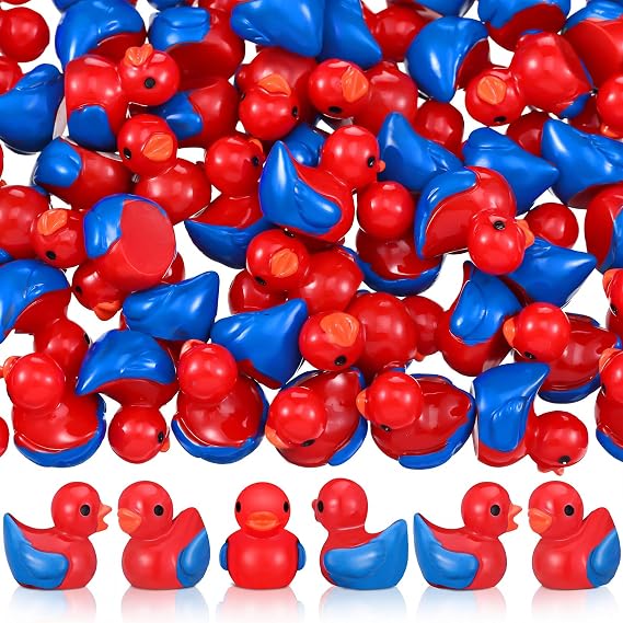 RoundFunny 60 Pcs Mini Resin Spiderweb Ducks