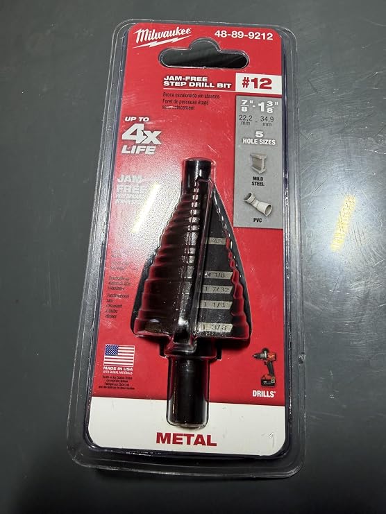 Milwaukee 48-89-9212 Step Bit #12 7/8" - 1-3/8"