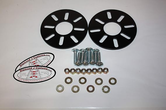 ATV Rear Wheels Universal Conversion Kit with Slotted Holes for 4 Bolt Patterns, Powder Coated Steel, Made in USA