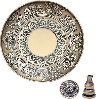 Brass Plate Incense Holder Set- 3 in 1 Incense Burner - for Smudging Bowl, Offering Bowl, Incense Burner Holder, Ash Catcher,Jewelry Dish