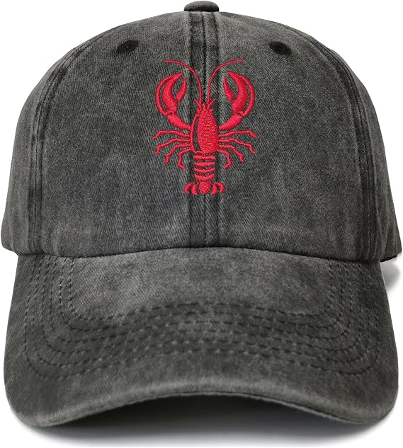 Embroidered Lobster Crawfish Baseball Hats for Men Women