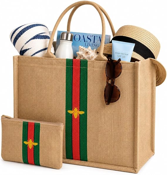 Large Beach Bag Jute Woven Tote