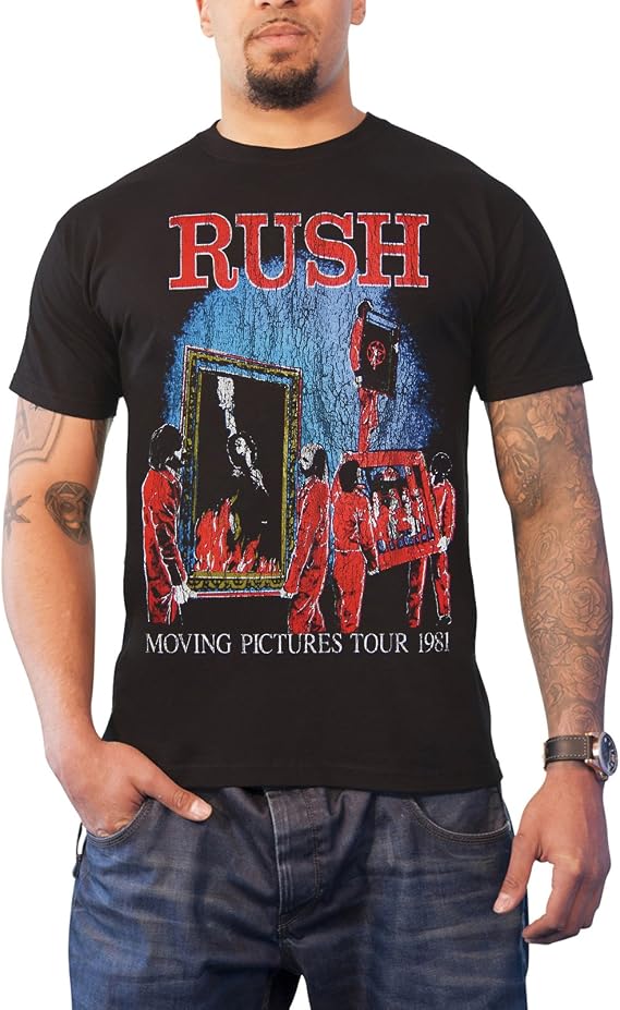Rush T Shirt Moving Pictures Tour 1981 Official Vintage Mens Black