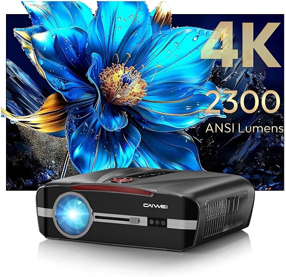 Ultra HD 4K Projector Home Cinema, 2300 ANSI Lumens for Outdoor Movie Night