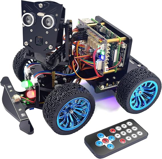 Adeept PiCar-B Mars Rover Smart Car Kit for Raspberry Pi 5/4B/3B/3B+, Obstacle Avoidance, Line Tracking, Light Tracing, Camera, Speech Recognition, Python, PDF Tutorials(Raspberry Pi NOT Included)
