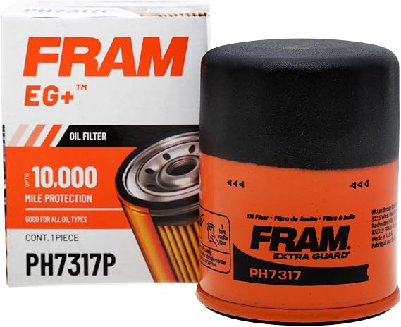 FRAM EG+ PH7317P 10K Mile Change Automotive Replacement Interval Spin-On Engine Oil Filter for Select Vehicle Model Years, Vehicle Engine Protection Oil Filter for Everyday Drivers | Replaces FP531 R260P H700WK LF3379 20514654 BF1366-O 150-2003 150-2006 150-2043 51358 OC 330 51358XP FS19735 OC 1177.