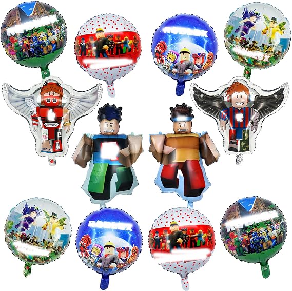 Rob-lx Birthday Decorations for Boys- Rob-lx Party Decorations Foil Balloons Happy Birthday Balloons Latex Balloon for Kids Theme Party Supplies Decorations