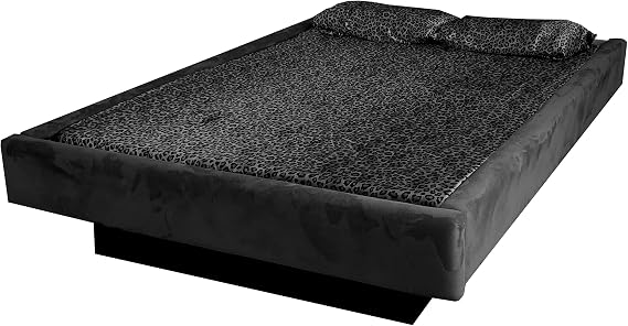 Strobel Organic Naples with HS304 Waveless Waterbed Mattress, Super Single, Ebony Suede Fabric
