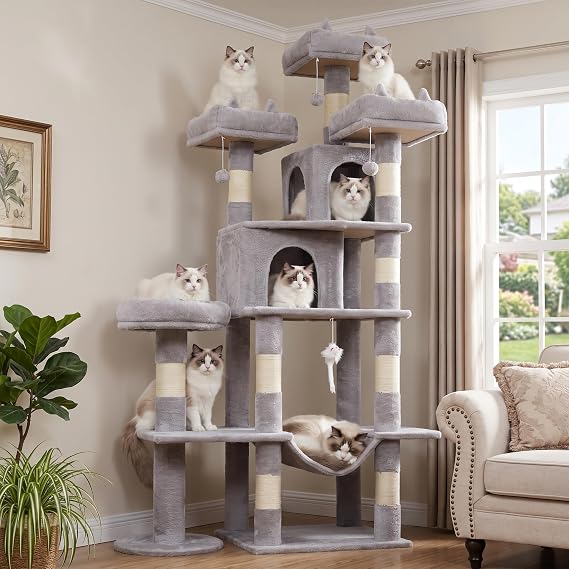 Cat Tower, 71 Inch Heavy Duty Cat Tree for Large Cats