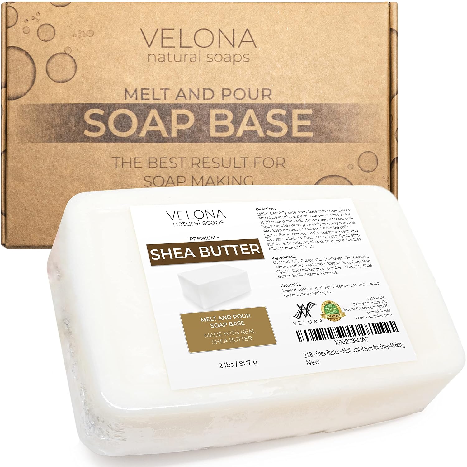 velona 2 LB - Shea Butter - Melt and Pour Soap Base SLSSLES free | Natural Bars for The Best Result for Soap-Making