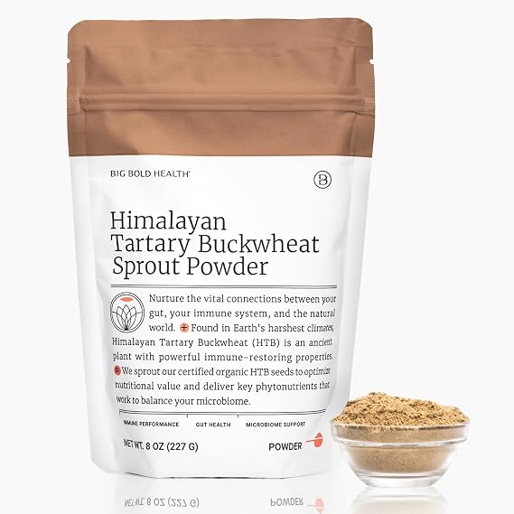 BIG BOLD HEALTH Himalayan Tartary Buckwheat Sprout Powder - Rich in Polyphenols & Prebiotic Fiber - Non-GMO, Gluten-Free, Grain-Free, Vegetarian - 30 Servings