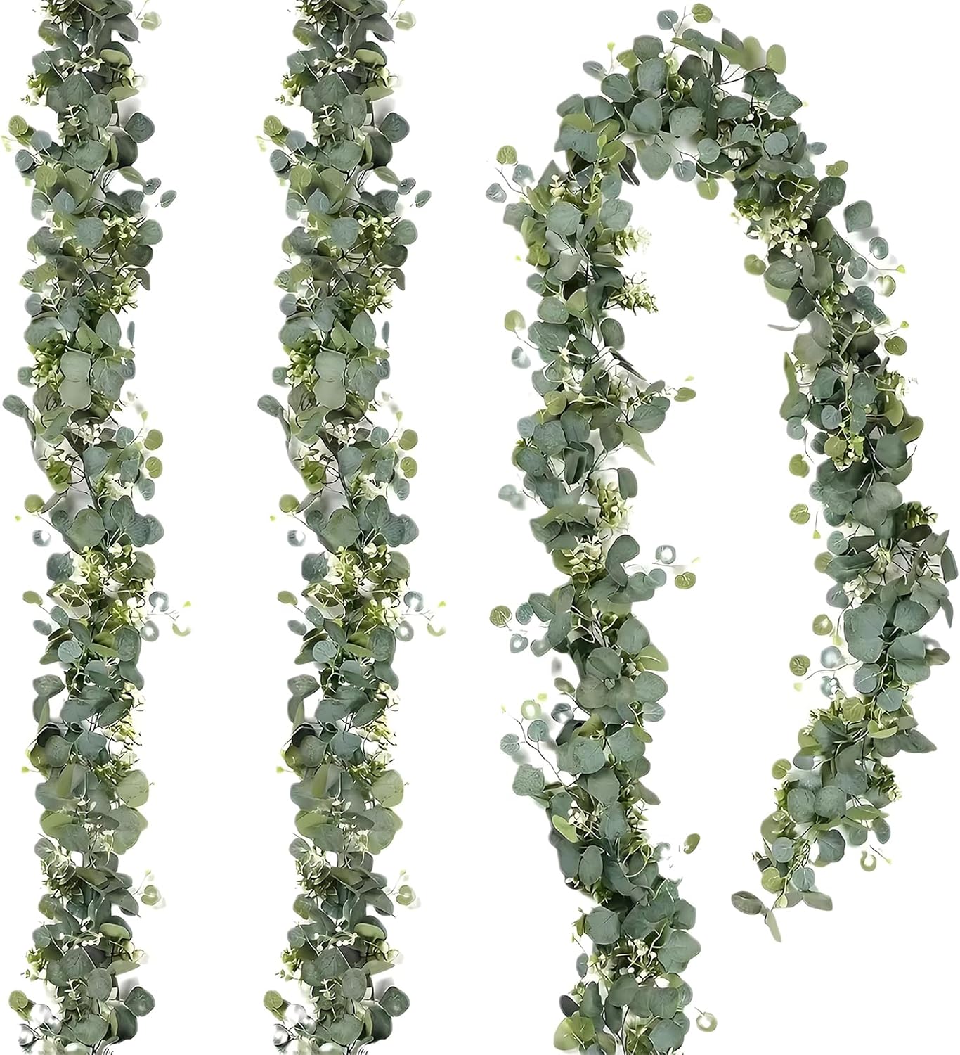 3Pcs 180cm Artificial Eucalyptus Garland, Greenery Garland Artificial Eucalyptus Leaves, Hanging Plants Vines for Wedding Party Bedroom Home Decoration