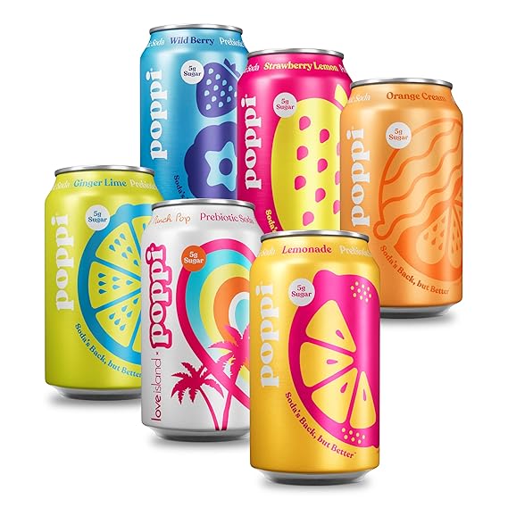 Poppi Prebiotic Soda, Bombshells, 12 Oz, 12 Pack