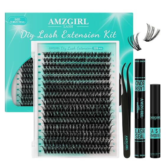 AMZGIRL Fluffy Lash Clusters Kit, D Curl Lash Clusters