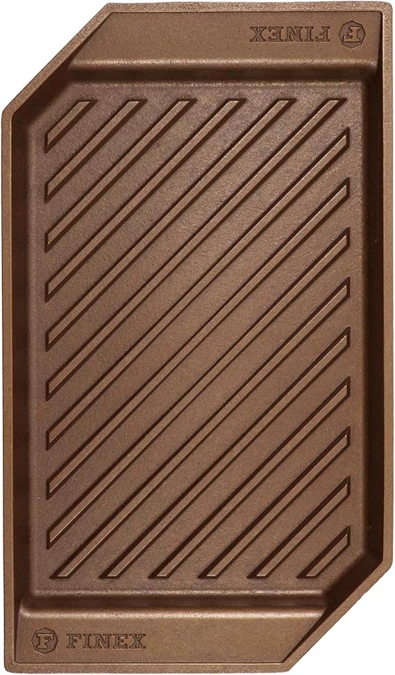 FINEX Cast Iron 15-Inch Lean Grill Pan, Pre-Seasoned, Handcrafted in USA