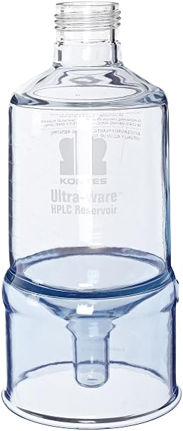 Kimble HPLC Two Neck with Graduations Conical Bottom Reservoir, 1L Capacity