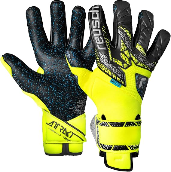 Reusch Attrakt Fusion Guardian Goalkeeper Gloves, Safety Yellow/Silver/Black, Size 8