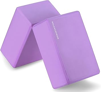 Fitvids Set of 2 High Density Yoga Blocks, 9"x6"x4" Each, Pair, Multiple Colors
