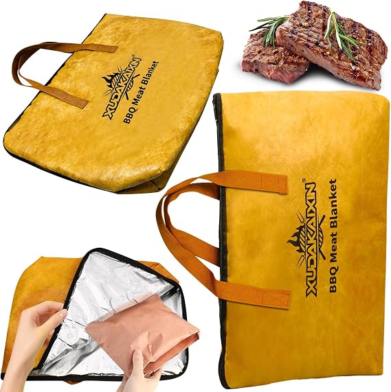 XUDAKAIXIN BBQ Blanket for Resting Meat,[Upgraded Leak-Proof] Insulated Meat Resting Bag, Smoker Meat Resting Blanket,with Wide Mouth Design for Briskets, Steaks,Pork Shoulders, Gifts for Men/Dad