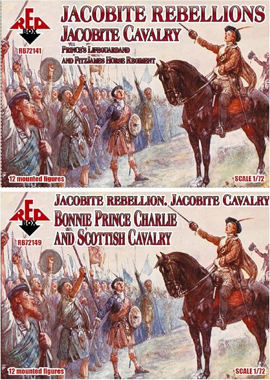 Bundle lot of Red Box 72141 + 72149 Jacobite Rebell. Cavalry. 1/72