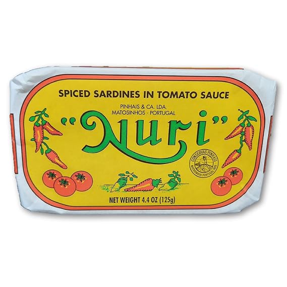 NURI Portuguese Sardines in Spiced Tomato Sauce - 8 Pack - (4.4 oz cans)