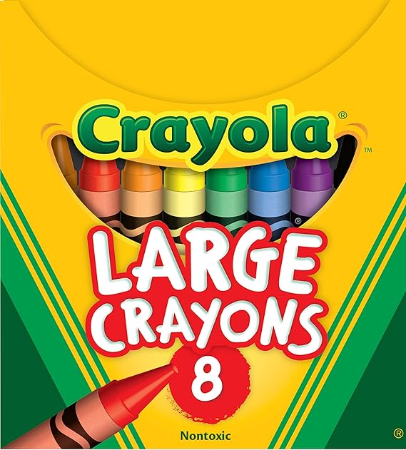Crayola Large Crayons - Assorted (8 Count), Giant Crayons for Kids & Toddlers, Ages 2+